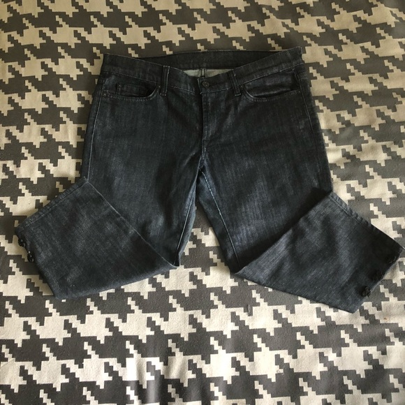 7 for all man kind dark denim cropped jeans - Picture 4 of 7